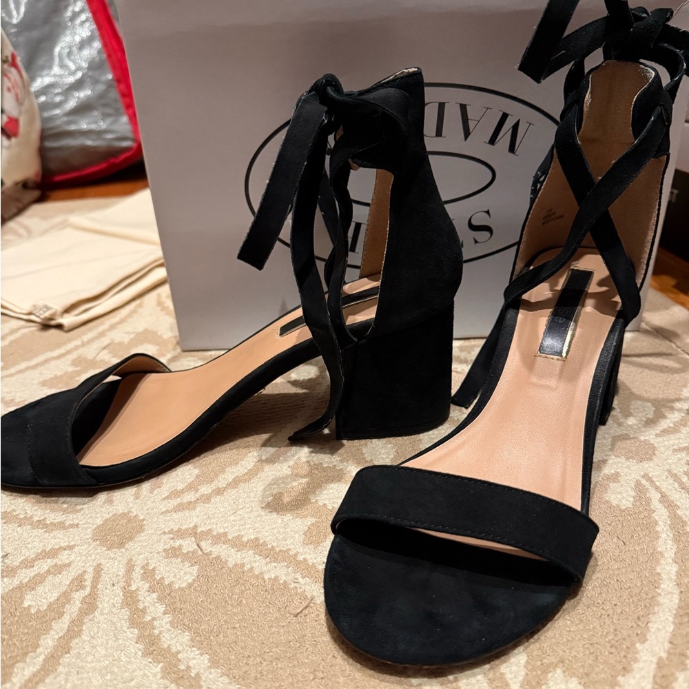 Kensie Black Strappy Block Heels